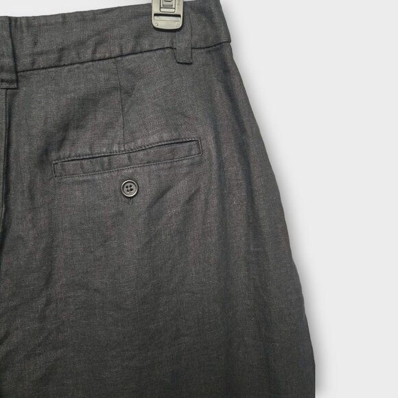 MADEWELL The Harlow Wide-Leg Pant in 100% Linen Black NWT - Picture 7 of 11